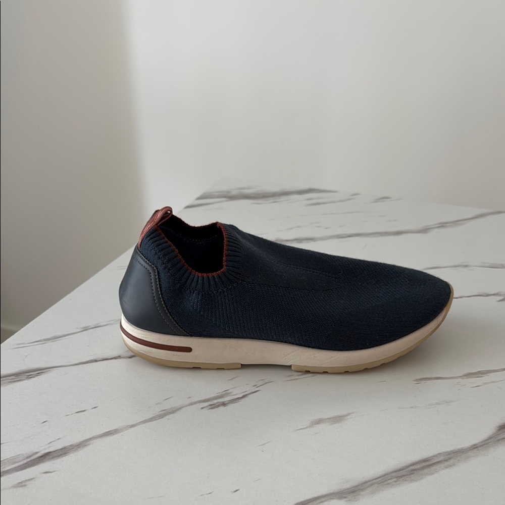 Loro Piana Navy Slip-On Sneakers